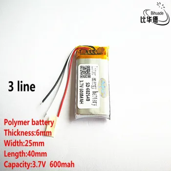 5pcs/lot 3 line Good Qulity 3.7V,600mAH,602540 Polymer lithium ion / Li-ion battery for TOY,POWER BANK,GPS,mp3,mp4
5pcs/lot 3 line Good Qulity 3.7V,600mAH,602540 Polymer lithium ion / Li-ion battery for TOY,POWER BANK,GPS,mp3,mp4