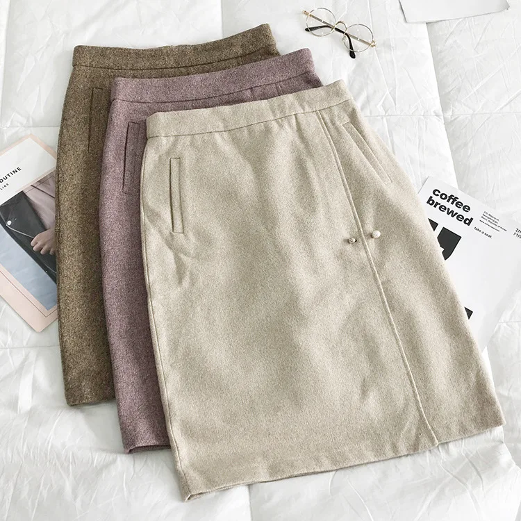 Special Offer WOMEN'S Dress Processing Autumn Solid Color after Zipper Slimming Skirt Woolen Cloth Skirt
Special Offer WOMEN'S Dress Processing Autumn Solid Color after Zipper Slimming Skirt Woolen Cloth Skirt