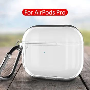 For Airpods Pro Transparent PC Hard Shell/TPU Soft Shell Case Cover Shockproof Case For Apple Air Pods Pro with Keychain Hook Up 
For Airpods Pro Transparent PC Hard Shell/TPU Soft Shell Case Cover Shockproof Case For Apple Air Pods Pro with Keychain Hook Up