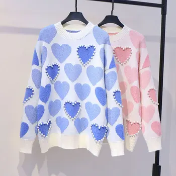 Love sweater women's Pullover loose and lazy wind autumn and winter 2019 new Korean Pinball all-around knitwear top
Love sweater women's Pullover loose and lazy wind autumn and winter 2019 new Korean Pinball all-around knitwear top
