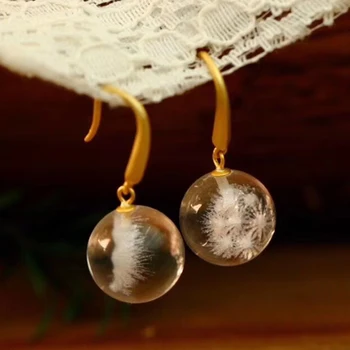 Natural White Quartz Ball silver Gold-plated Pendant Earrings Suit Pendant Earrings Wite Quartz ball 15mm
Natural White Quartz Ball silver Gold-plated Pendant Earrings Suit Pendant Earrings Wite Quartz ball 15mm