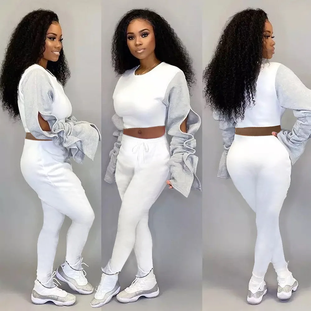 Autumn Winter Warm Fleece 2 Piece set Tracksuit Women Set Ruffle Puff Sleeve Short Hoodie and Jogger Sweatpant Outfits Plus Size
Autumn Winter Warm Fleece 2 Piece set Tracksuit Women Set Ruffle Puff Sleeve Short Hoodie and Jogger Sweatpant Outfits Plus Size