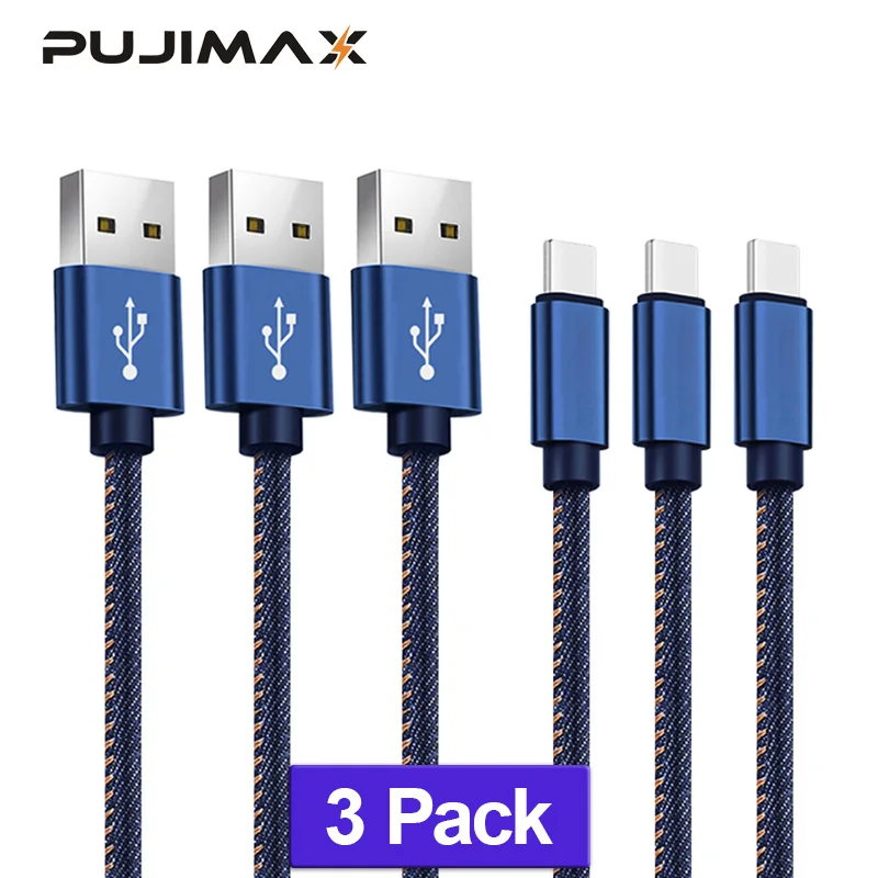 PUJIMAX 3 Pack 5V2.4A Denim USB Cable for iphone X XS Fast Charging Sync Data USB Cord For iPad mini 2/mini 3 Mobile Phone Cable
PUJIMAX 3 Pack 5V2.4A Denim USB Cable for iphone X XS Fast Charging Sync Data USB Cord For iPad mini 2/mini 3 Mobile Phone Cable