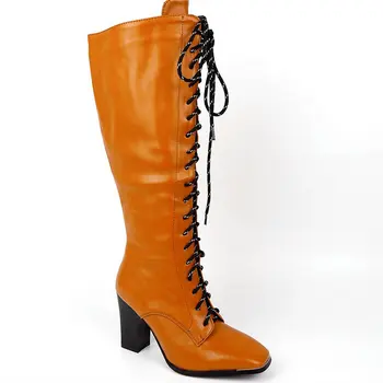 Cross Tied Thick high Heels knee high Boots Winter autumn Square Toe women Pumps Wedding Casual Shoes Woman size 41 42 43
Cross Tied Thick high Heels knee high Boots Winter autumn Square Toe women Pumps Wedding Casual Shoes Woman size 41 42 43