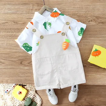 Boys and Girls Casual Overall Set Summer Style Western Style Printed Short-sleeved Shirt Two-piece Set Baby Boys Cotton Regular
Boys and Girls Casual Overall Set Summer Style Western Style Printed Short-sleeved Shirt Two-piece Set Baby Boys Cotton Regular