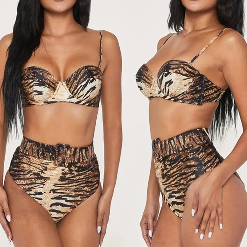 Fashion Bikini 178g Adult Sexy Tiger Pattern High Waist Swimsuit Woman with Pad Split Swimsuit Bikini Underwear Set
Fashion Bikini 178g Adult Sexy Tiger Pattern High Waist Swimsuit Woman with Pad Split Swimsuit Bikini Underwear Set
