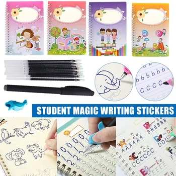 Magic Calligraphy Reused English 4 Copybook For Calligraphy Books For Kids Word Children's Book 1Pen 1Penholder 10 Refills
Magic Calligraphy Reused English 4 Copybook For Calligraphy Books For Kids Word Children's Book 1Pen 1Penholder 10 Refills