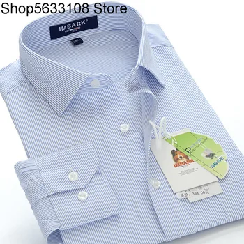 Blue Long Sleeve Stripes Shirt Men Tooling Business Youth Occupation Tooling Shirt 
Blue Long Sleeve Stripes Shirt Men Tooling Business Youth Occupation Tooling Shirt