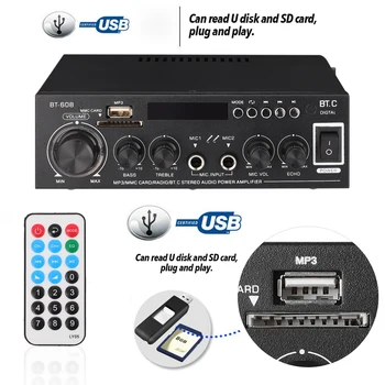 Mini Digtal Power Amplifier Audio MP3 Player FM Radio BT Stereo Audio Receiver LCD Display Dual Microphone Input for Home Car
Mini Digtal Power Amplifier Audio MP3 Player FM Radio BT Stereo Audio Receiver LCD Display Dual Microphone Input for Home Car