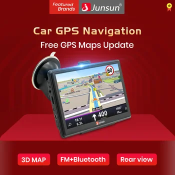 

Junsun 7" Capacitive Car GPS Navigation Automobile navigator FM Bluetooth Europe/Russia Free Map Vehicle gps Truck map Sat nav