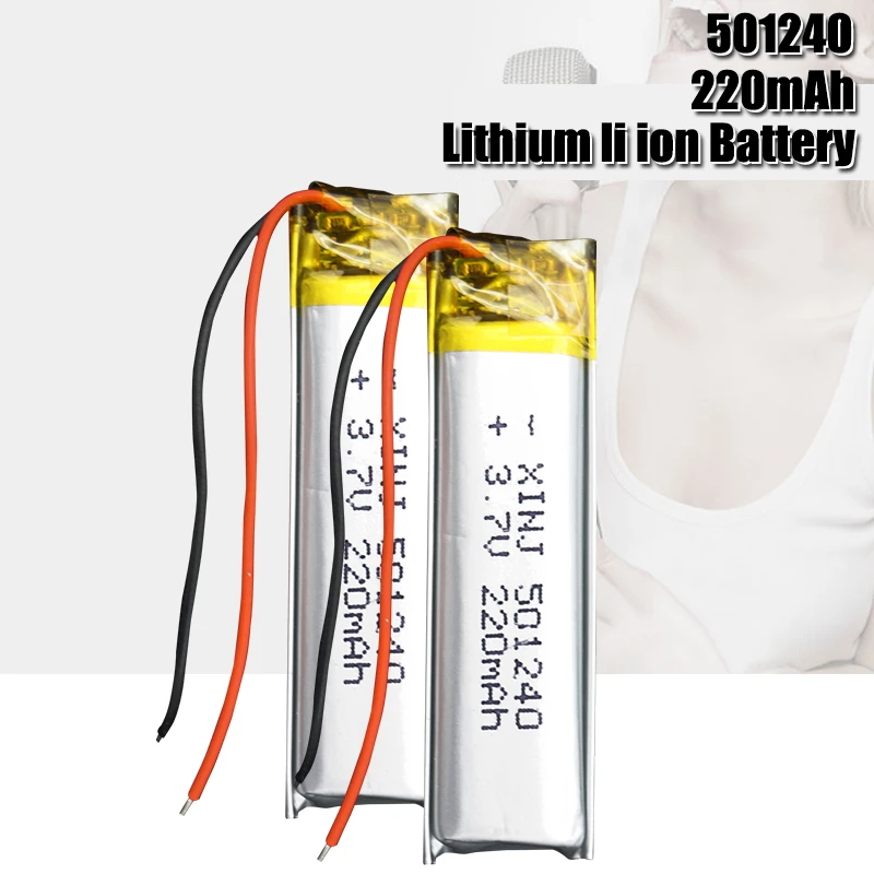 3.7V 220mAh 501240 051240 Li-Polymer Rechargeable Battery for MP3 MP4 GPS Bluetooth Earphone Electronic scale toys Lithium Cells |