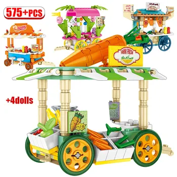DIY City Pastry Cart Model Buildings Blocks For Street View Food Street Store Hot Dog Car Bricks Toys for Children
DIY City Pastry Cart Model Buildings Blocks For Street View Food Street Store Hot Dog Car Bricks Toys for Children