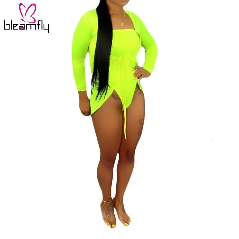 Neon Green Two Pieces Set Women One Piece Thong Bodysuits Rompers Long Sleeve Cardigan Coat Matching Set Swimwear Beach Outfit
Neon Green Two Pieces Set Women One Piece Thong Bodysuits Rompers Long Sleeve Cardigan Coat Matching Set Swimwear Beach Outfit