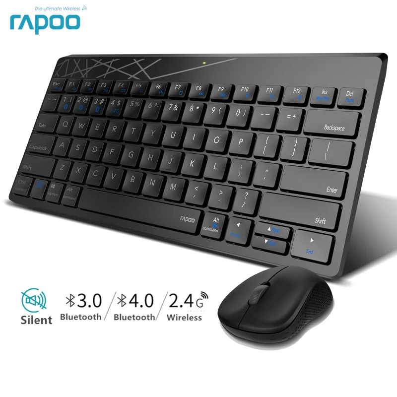 Rapoo Multi-mode Silent Wireless Keyboard Mouse Combo Switch Between Bluetooth and 2.4G Connect 3 Devices For Computer/Phone/Mac
Rapoo Multi-mode Silent Wireless Keyboard Mouse Combo Switch Between Bluetooth and 2.4G Connect 3 Devices For Computer/Phone/Mac