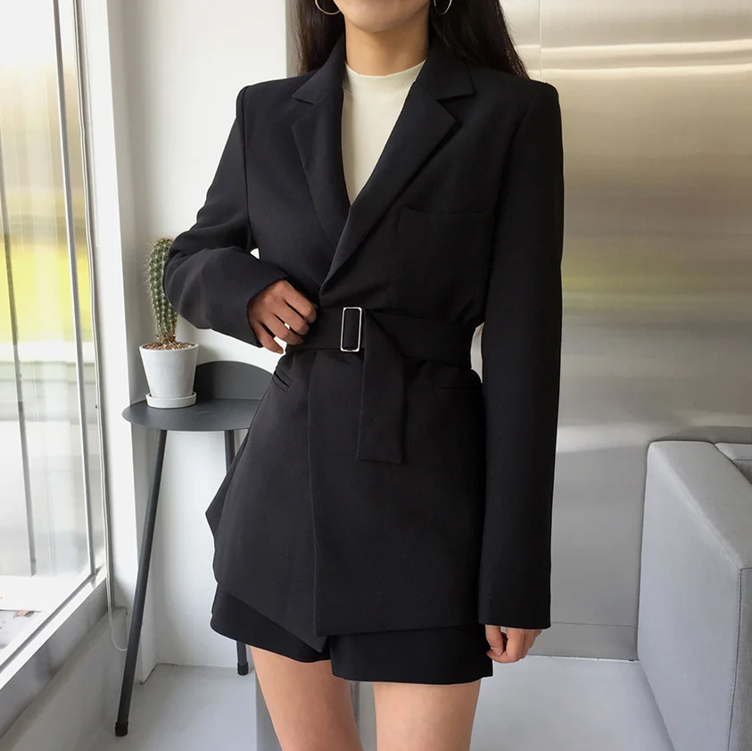 Women Autumn Office Blazer with Belt Long Sleeve Turn Down Collar Solid Color Slim Korean Ladies Jackets Coats Elegant Vestidos
Women Autumn Office Blazer with Belt Long Sleeve Turn Down Collar Solid Color Slim Korean Ladies Jackets Coats Elegant Vestidos