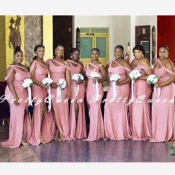 Sexy Mermaid Pink Bridesmaid Dresses 2020 African Women Side Split Customize Long Wedding Party Dress Vestidos
Sexy Mermaid Pink Bridesmaid Dresses 2020 African Women Side Split Customize Long Wedding Party Dress Vestidos