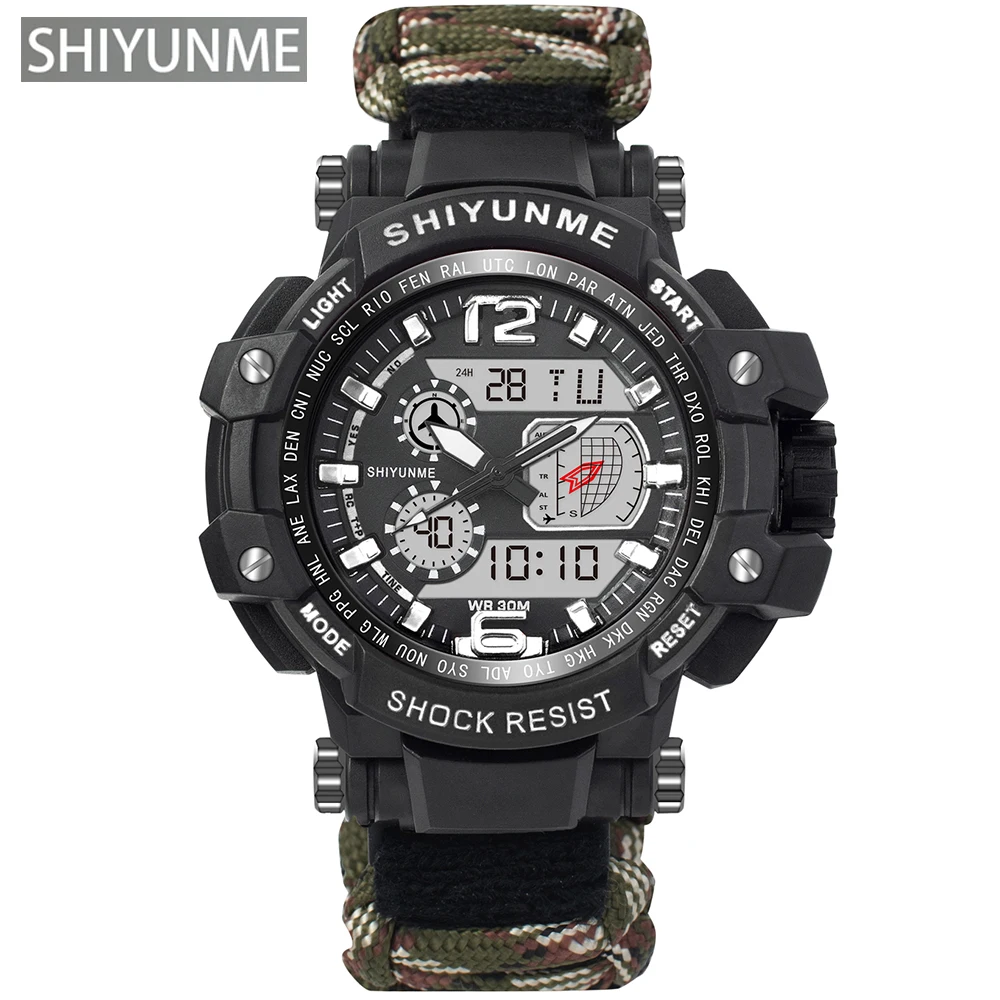 G style Men Military Army Mens Watch Reloj Led Digital Sports Wristwatch Male Analog Automatic Watches Male Compass Thermometer Emergency kit Mens Army Watch
G style Men Military Army Mens Watch Reloj Led Digital Sports Wristwatch Male Analog Automatic Watches Male Compass Thermometer Emergency kit Mens Army Watch