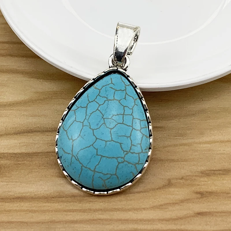 1 Piece Large Water Drop Shaped & Faux Stone Tibetan Silver Charms Pendants for Necklace Jewelry Making 60x32mm
1 Piece Large Water Drop Shaped & Faux Stone Tibetan Silver Charms Pendants for Necklace Jewelry Making 60x32mm