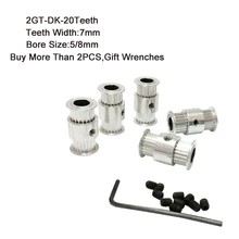 2GT-DK koło rozrządu 20 zębów 5/8mm otwór 7mm szerokość zębów GT2 koło pasowe Fit GT2 szerokość paska 7mm części drukarki 3D(China)