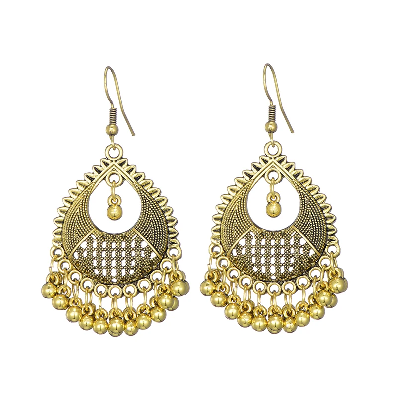 Vintage Drop Dangle Earrings for Women Fashion Jewelry boucle d’oreille Handmade Beads Hollow Ethnic Indian Earrings Brincos