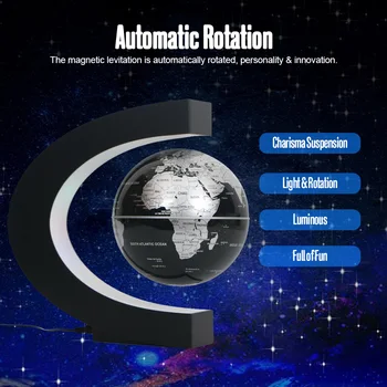

New 6" C Shape Magnetic Floating Globe Levitation Maglev Levitation Rotating Globe World Map Home Office Desk Decoration