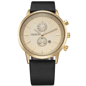 Fashion Business Men OHSEN Sport Quartz Watch Man Alloy Case Gold Dial Black Strap Auto Date Display Wristwatch Men Clock/OHS254
Fashion Business Men OHSEN Sport Quartz Watch Man Alloy Case Gold Dial Black Strap Auto Date Display Wristwatch Men Clock/OHS254