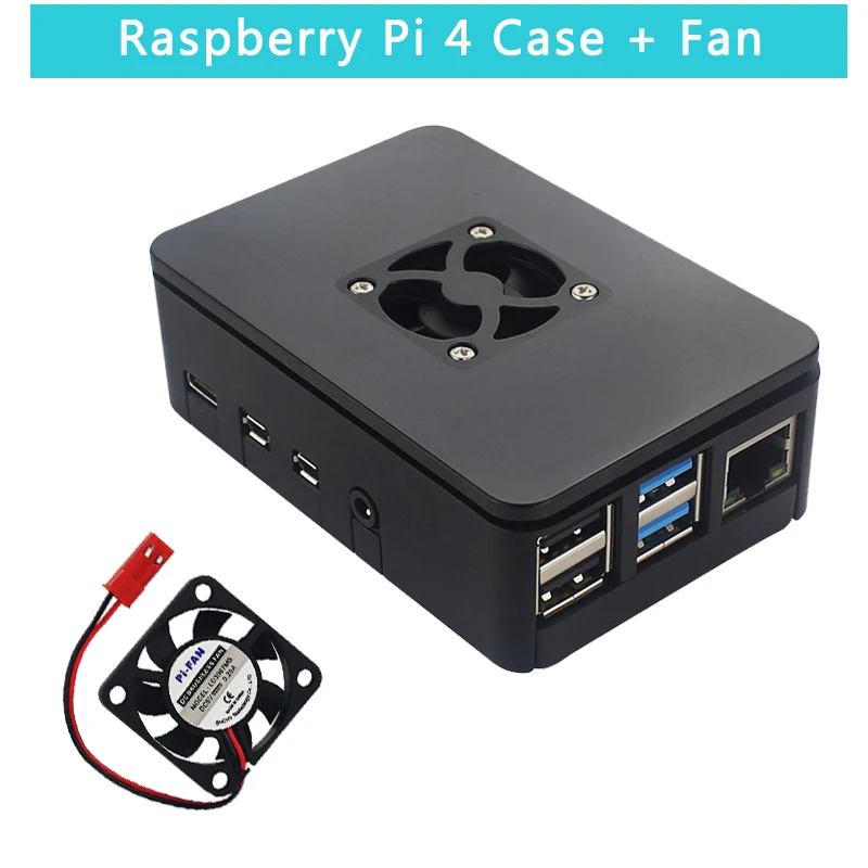 Raspberry Pi 4 ABS Case Plastic Box prtective Shell Black Housing support Cooling Fan for Raspberry Pi 4
Raspberry Pi 4 ABS Case Plastic Box prtective Shell Black Housing support Cooling Fan for Raspberry Pi 4