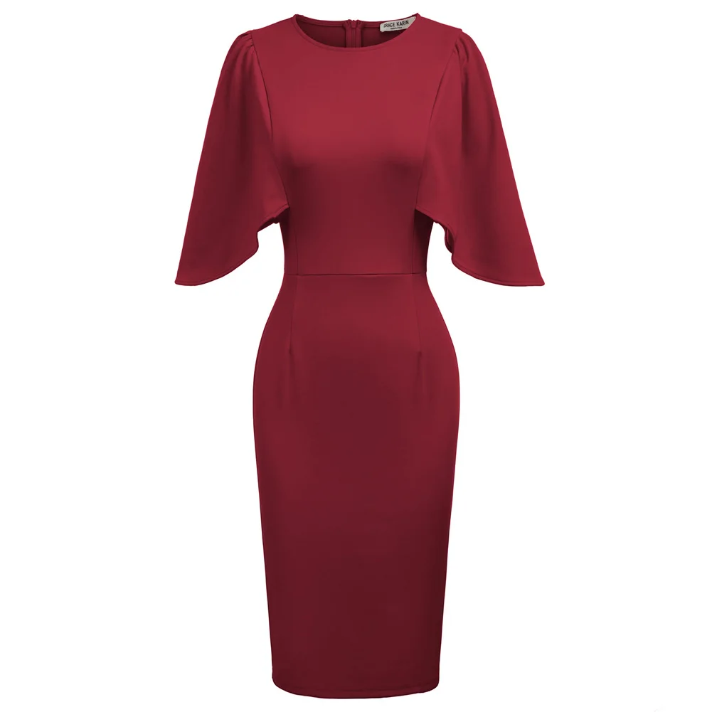 Grace Karin Female Dresses 3/4 Ruffle Sleeve Crew Neck Hips Wrapped Bodycon Pencil Dress Elegant Fit 2021 Dresses Summer Ladies
Grace Karin Female Dresses 3/4 Ruffle Sleeve Crew Neck Hips Wrapped Bodycon Pencil Dress Elegant Fit 2021 Dresses Summer Ladies