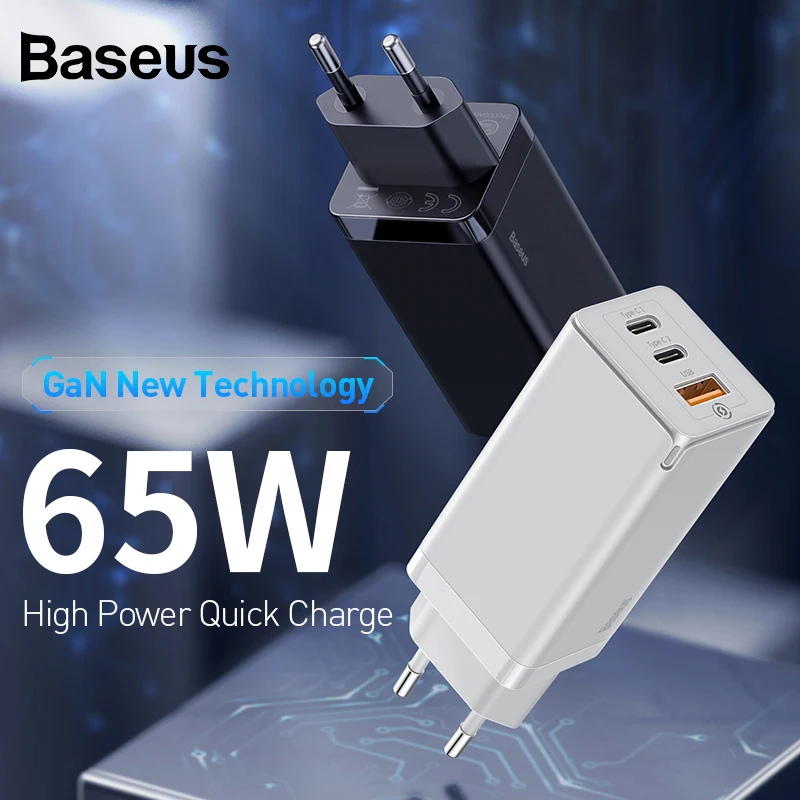 Baseus GaN 65W Quick Charger PD 3.0 Fast Charge AFC FCP For Notebook Computer For iPhone 11 X XS Huawei Mate20 Travel Charger EU
Baseus GaN 65W Quick Charger PD 3.0 Fast Charge AFC FCP For Notebook Computer For iPhone 11 X XS Huawei Mate20 Travel Charger EU