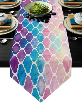 Color Morocco Geometric Checks Table Runner Wedding Table Decoration Flower Cake Tablecloth Dining Table Decoration for Banquet 
Color Morocco Geometric Checks Table Runner Wedding Table Decoration Flower Cake Tablecloth Dining Table Decoration for Banquet
