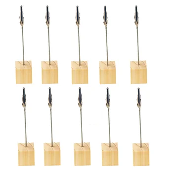 10pcs Tabletop Photo Holders with Alligator Clasp for Pictures, Memos and Table Numbers - Pine Wood Cube Base (Wood Color)
10pcs Tabletop Photo Holders with Alligator Clasp for Pictures, Memos and Table Numbers - Pine Wood Cube Base (Wood Color)