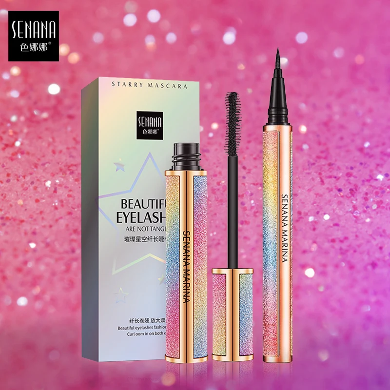 4D Starry Silk Fiber Eyelash Thick Extension Mascara Thick Lengthening Eyeliner Extension Eyelash Brush Makeup Set SENANA 2pcs
4D Starry Silk Fiber Eyelash Thick Extension Mascara Thick Lengthening Eyeliner Extension Eyelash Brush Makeup Set SENANA 2pcs
