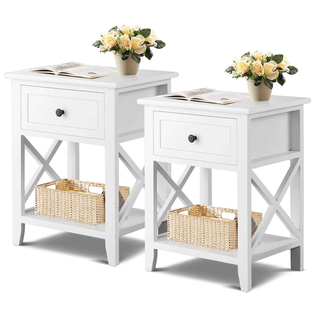 Costway 2PCS End Bedside Table Nightstand Drawer Storage Room Decor W/Bottom Shelf White
Costway 2PCS End Bedside Table Nightstand Drawer Storage Room Decor W/Bottom Shelf White