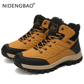 men Hiking Shoes winter high top sneakers with fur Plush ankle leather men snow boots Outdoor Mountain Climbing shoes 40-46 
men Hiking Shoes winter high top sneakers with fur Plush ankle leather men snow boots Outdoor Mountain Climbing shoes 40-46