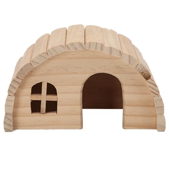 

Pet Hamster Wooden House Squirrel Home Supplies Nest Gerbil Chalet Mice Hideout Rat Mouse Cage Accessories