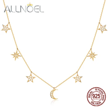 ALLNOEL 2019 Real 925 Sterling Silver Necklace For Women Starry Moon Charms Gold Plated AAA Zircon Diamond Fine Jewelry Chains
ALLNOEL 2019 Real 925 Sterling Silver Necklace For Women Starry Moon Charms Gold Plated AAA Zircon Diamond Fine Jewelry Chains