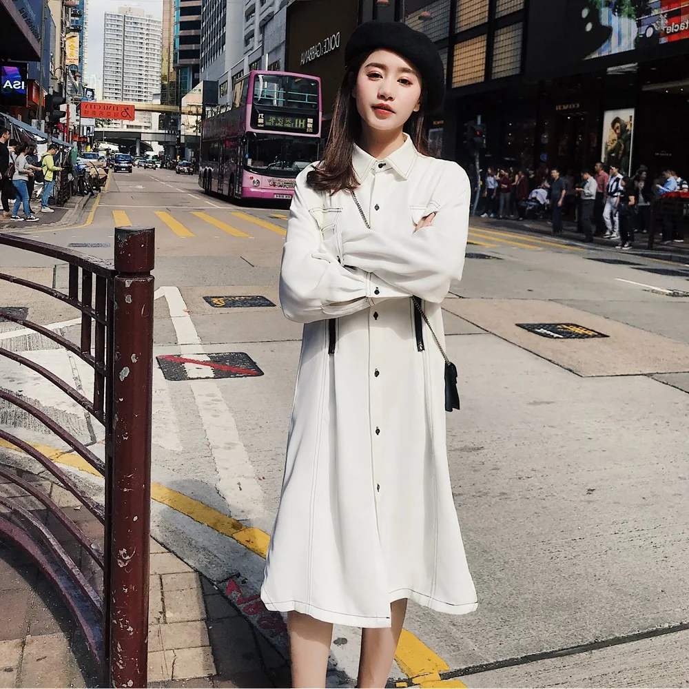 Photo Shoot Long Coat Single Breasted Shirt Dress 2020 Spring New Style WOMEN'S Dress Retro Laziness-Style Open Wire Dress
Photo Shoot Long Coat Single Breasted Shirt Dress 2020 Spring New Style WOMEN'S Dress Retro Laziness-Style Open Wire Dress