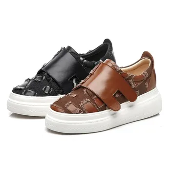 Womens Denim Jeans Genuine Leather Sneakers Loafer Slip On Wedge Hidden Heel Casual Shoes Korean Style 2Colors New 
Womens Denim Jeans Genuine Leather Sneakers Loafer Slip On Wedge Hidden Heel Casual Shoes Korean Style 2Colors New