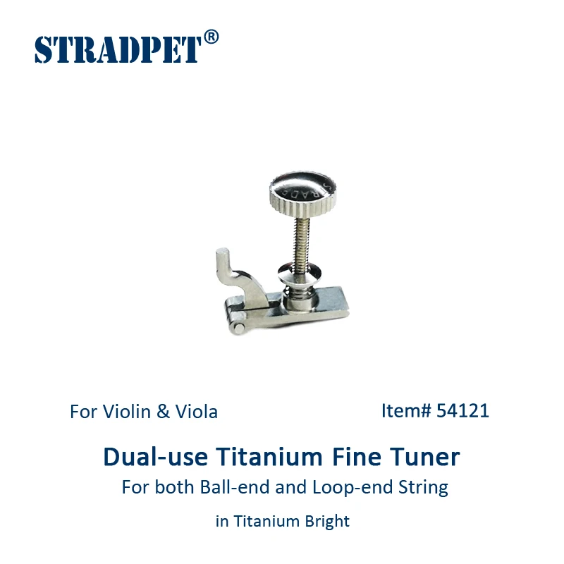 

New! STRADPET dual-use titanium fine tuner for loop-end & ball-end strings, for violin or viola, violin accessories