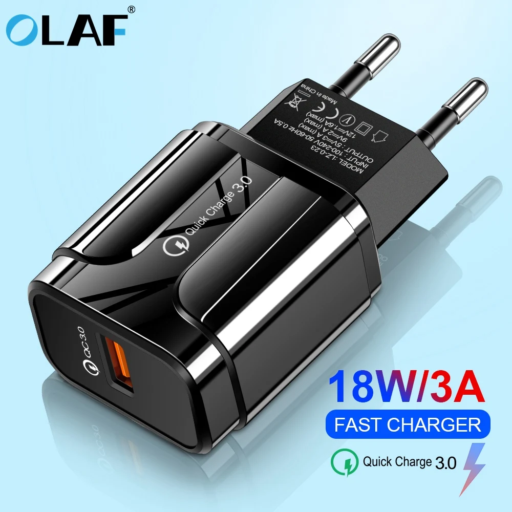 OLAF Mobile Phone Charger Quick Charge QC 3.0 4.0 18W Fast Charger EU US Plug Adapter Wall USB Charger For iPhone Samsung Xiaomi
OLAF Mobile Phone Charger Quick Charge QC 3.0 4.0 18W Fast Charger EU US Plug Adapter Wall USB Charger For iPhone Samsung Xiaomi
