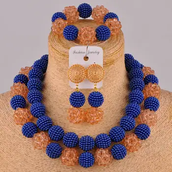 In Fashion Royal Blue and Peach Nigerian Wedding African Beads Jewelry Set Crystal and Simulated Pearl Necklace FZZ96-05
In Fashion Royal Blue and Peach Nigerian Wedding African Beads Jewelry Set Crystal and Simulated Pearl Necklace FZZ96-05