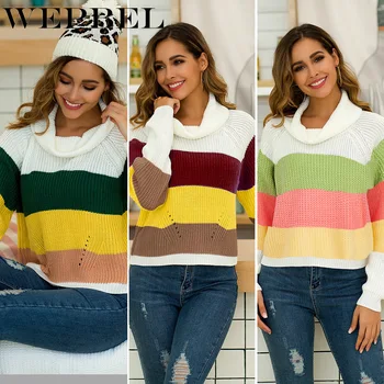 WEPBEL Casual Striped Sweater Women Autumn Spring Long Sleeve O-Neck Loose Pullover Winter Knitted Ladies Jumper
WEPBEL Casual Striped Sweater Women Autumn Spring Long Sleeve O-Neck Loose Pullover Winter Knitted Ladies Jumper