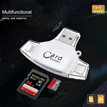 4 in 1 Type c/Micro USB/USB Micro SD Card Reader For iPad for iPhone x 6 7 8 plus TF SD Card Reader For Samsung S7 S8 S9 Android
4 in 1 Type c/Micro USB/USB Micro SD Card Reader For iPad for iPhone x 6 7 8 plus TF SD Card Reader For Samsung S7 S8 S9 Android