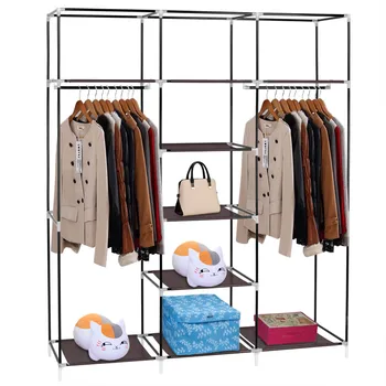 Non-Woven Wardrobe Portable Closet sturdy Clothes storage organizer stylish bedroom cabinet with Dust proof Cover 149.5x44x174cm
Non-Woven Wardrobe Portable Closet sturdy Clothes storage organizer stylish bedroom cabinet with Dust proof Cover 149.5x44x174cm