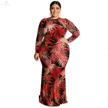 Long Dress 5XL Spring Women Dress Long Sleeve Floral Dress Femme Leaf Print Dress Floor-length Plus Size Dress Sheath Maxi Dress
Long Dress 5XL Spring Women Dress Long Sleeve Floral Dress Femme Leaf Print Dress Floor-length Plus Size Dress Sheath Maxi Dress