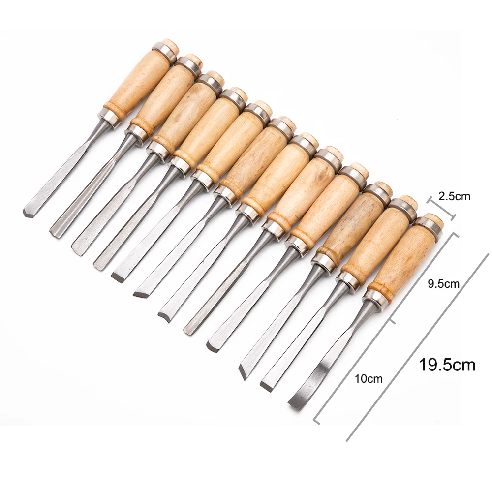 12Pcs/set Manual Wood Carving Hand Chisel Tool Set Woodpecker DIY Hand Tools Woodcut Knife Tool Set Woodworking