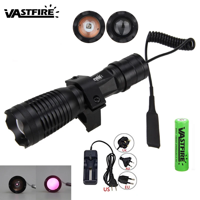 850nm Infrared Zoomable Hunting Torch IR Flashlight Night Vision IR Weapon Light with Rifle Hunting Mount +Battery+Charger
850nm Infrared Zoomable Hunting Torch IR Flashlight Night Vision IR Weapon Light with Rifle Hunting Mount +Battery+Charger