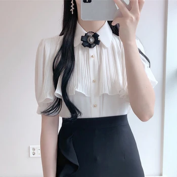 2020 Jepanese Preppy Style Elegant White Shirt Ladies Office Shirt Short Sleeve Chiffon Blouses Summer Tops Blusas De Mujer
2020 Jepanese Preppy Style Elegant White Shirt Ladies Office Shirt Short Sleeve Chiffon Blouses Summer Tops Blusas De Mujer