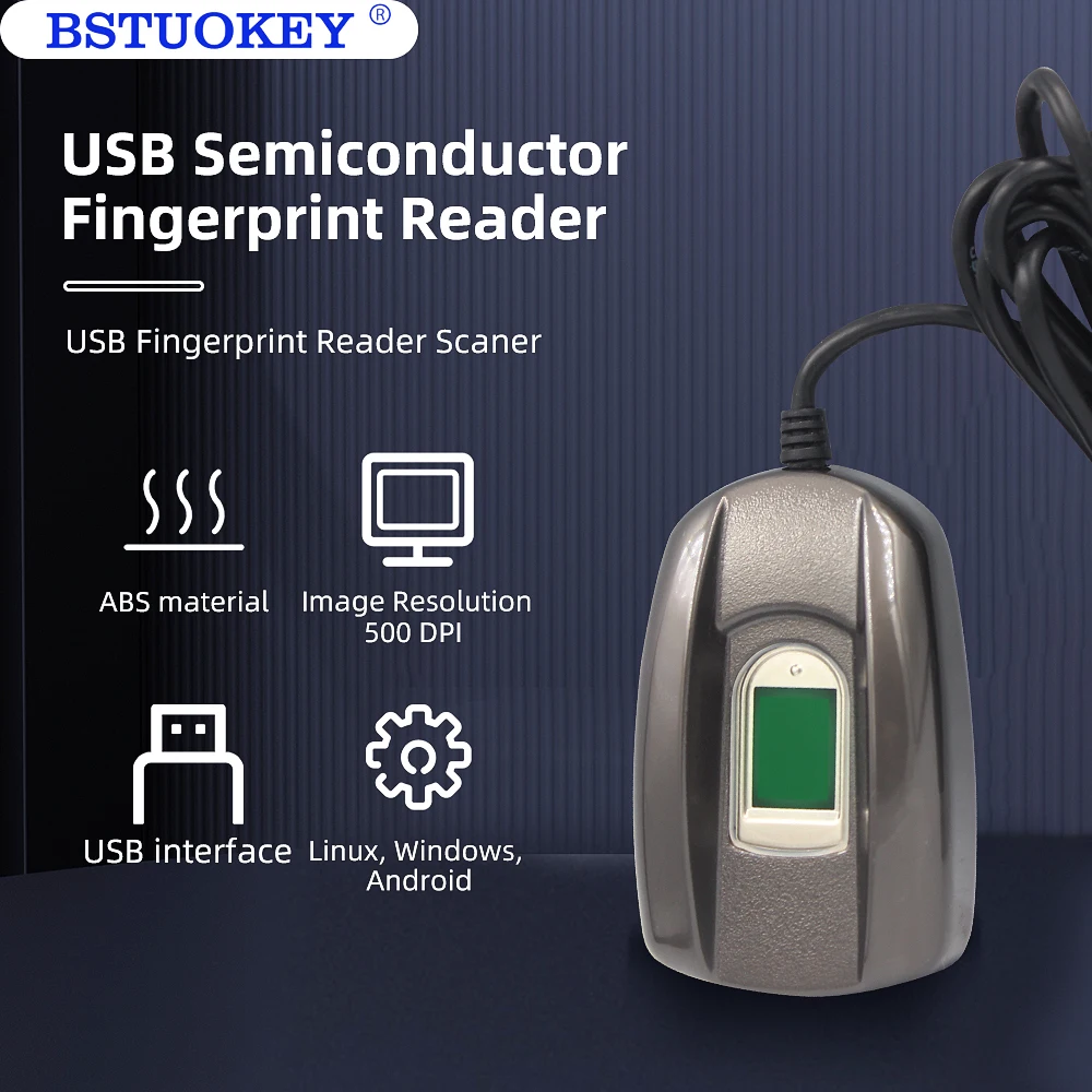 Semiconductor Fingerprint Reader USB Scanner Sensor Free SDK For Windows Linux Android Access Control System |