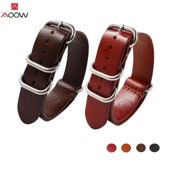 AOOW Leather Watchband NATO Watch Band Strap 18mm 20mm 22mm 24mm Sliver Ring Buckle Men Women High Quality Watch Accessories
AOOW Leather Watchband NATO Watch Band Strap 18mm 20mm 22mm 24mm Sliver Ring Buckle Men Women High Quality Watch Accessories